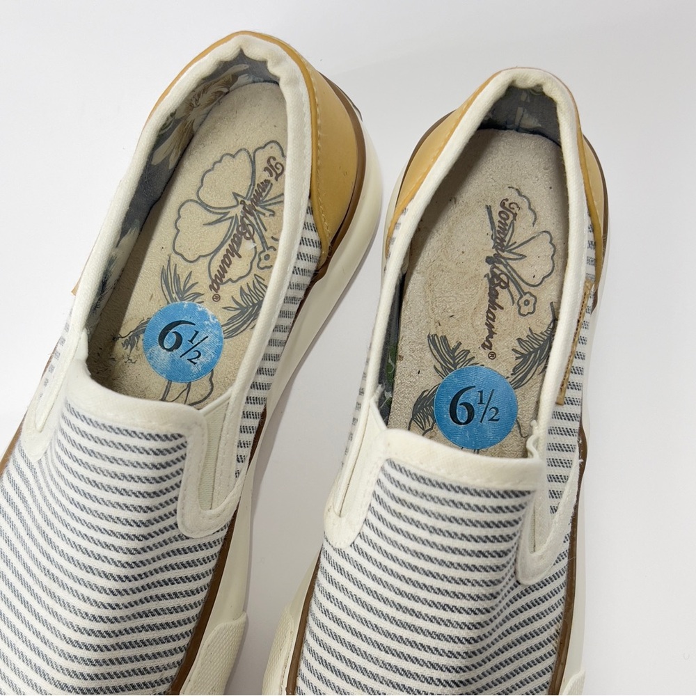 TOMMY BAHAMA Women’s Size 6 1/2 Canvas Striped Slip On Sneakers Shoes - Picture 9 of 10